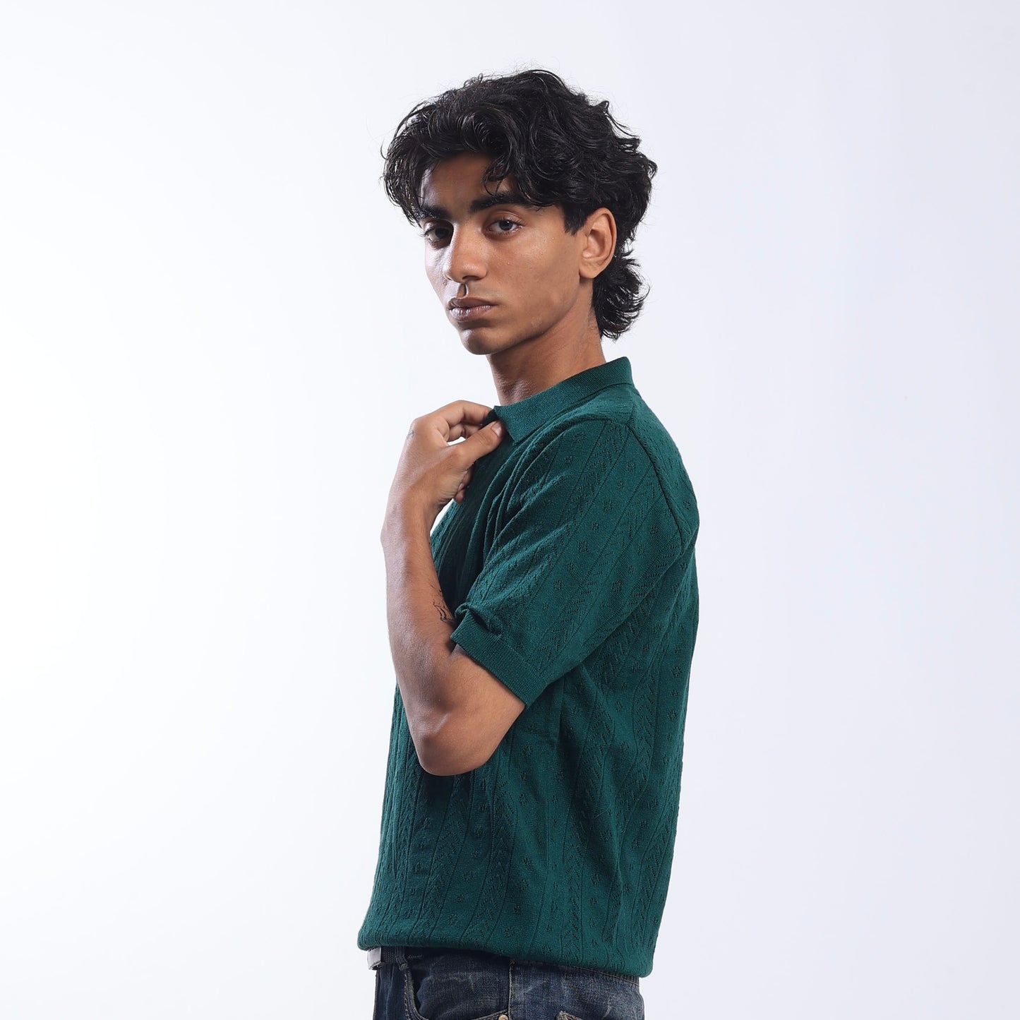 Standard Fit Polo Collar Knitwear Polo T-Shirt