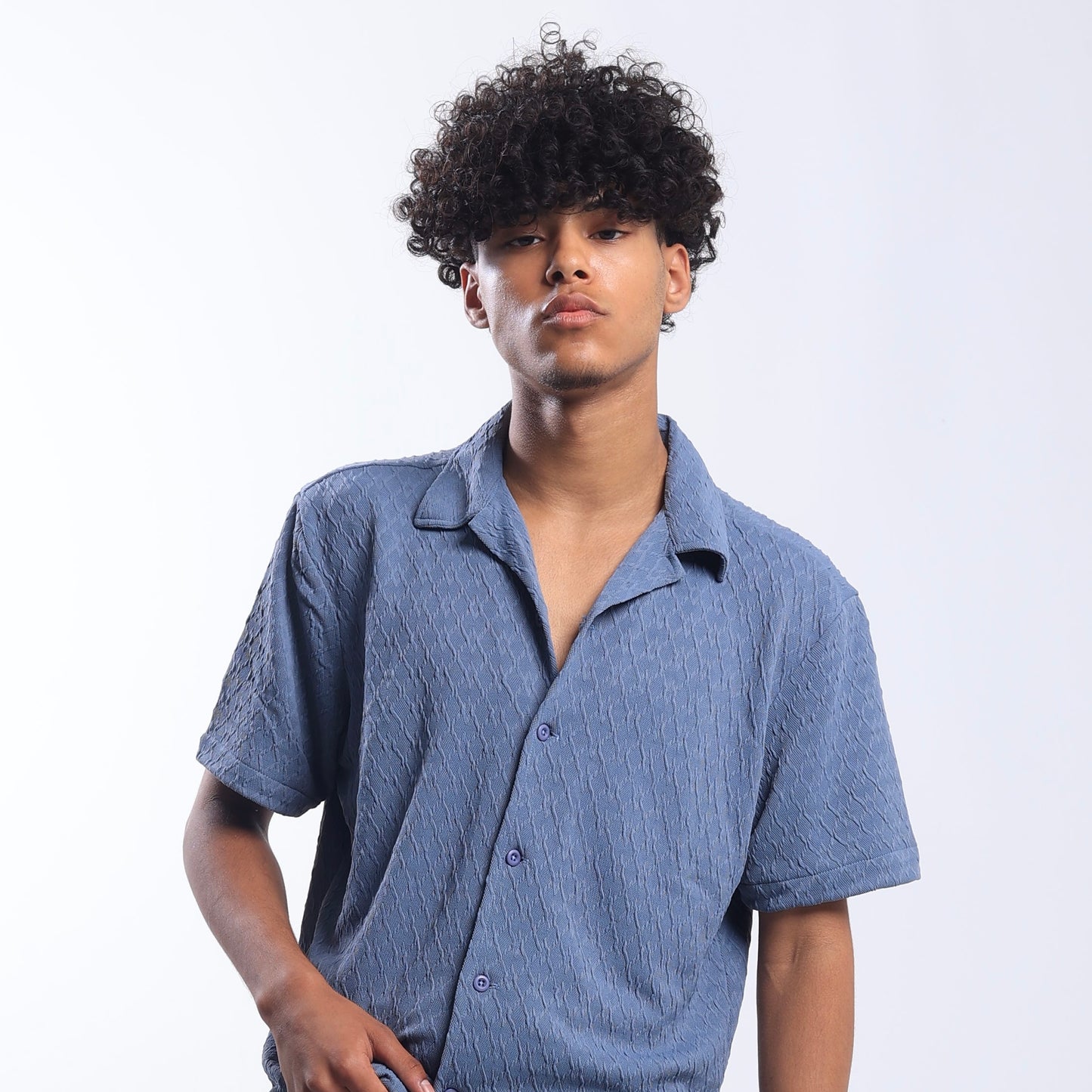 Regular Fit Polo Collar Short Sleeve Shirt