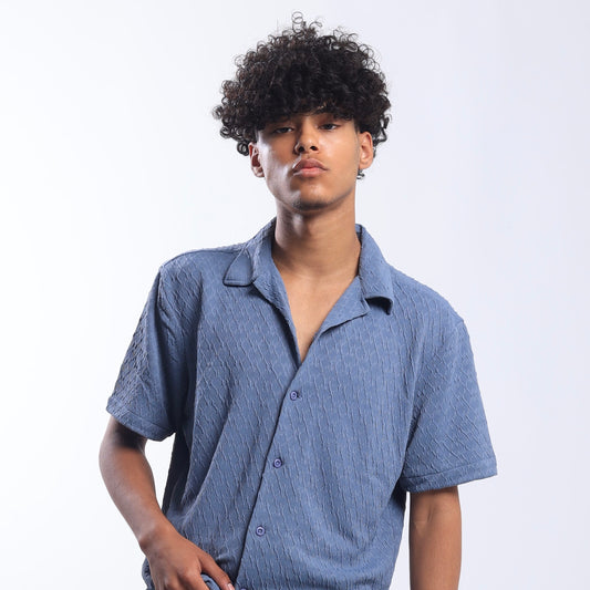 Regular Fit Polo Collar Short Sleeve Shirt