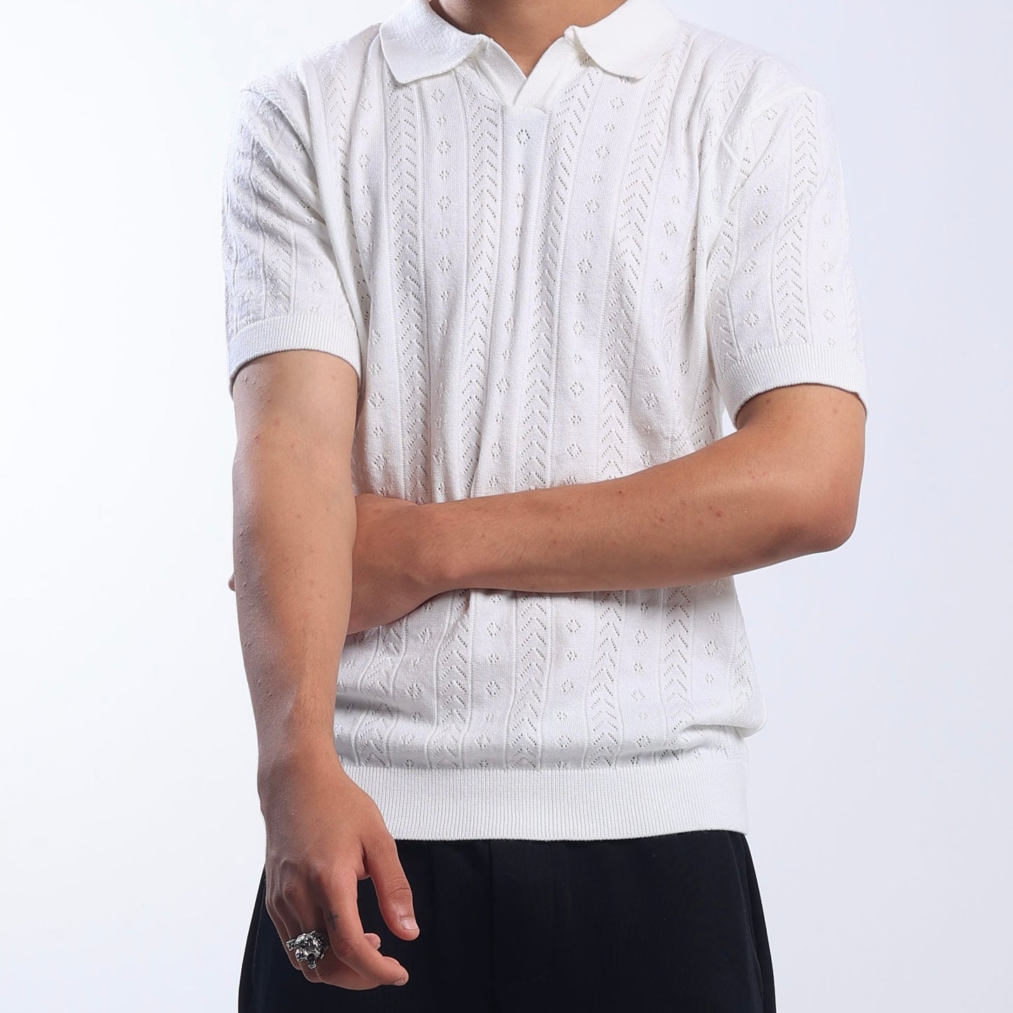 Standard Fit Polo Collar Knitwear Polo T-Shirt